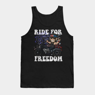 Abe Lincoln Biker Ride For Freedom USA America Patriotic Tank Top